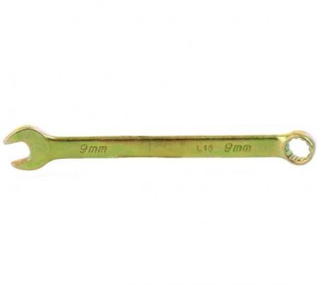 Ключ комбинированный СИБРТЕХ 9мм желтый цинк 14975