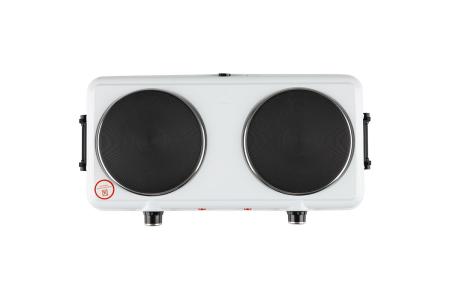 Электроплитка HomeStar HS-1110, 2 конфорки, диск, 1кВт+1кВт, белая 104913