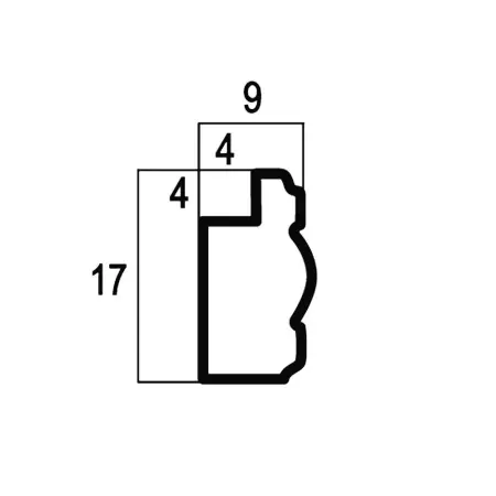 Интерьерный багет D17S(1)WS2 "Ионики", Багет 17, цвет "Белое дерево" /48
