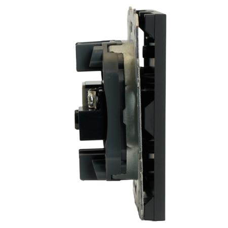 Розетка TV + компьютерная RJ-45 (механизм), серия Эмили, RST00-5106-05, платиново-серый, soft touch