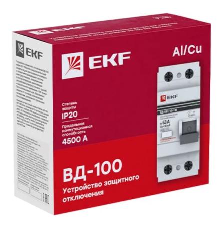 УЗО (ВД-100) 2Р 32А 30 mA EKF (э/м)