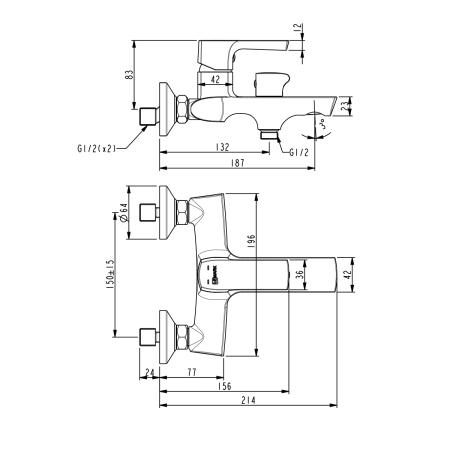 Смеситель для ванны LEMARK LM7214BL URSUS черный