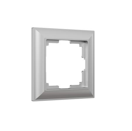 Рамка на 1 пост /WL14-Frame-01 (серебряный)