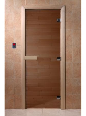 Дверь для бани doorwood "бронза прозрачная" бронза 190*60*8