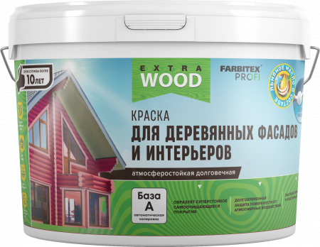 Краска FARBITEX Profi wood extra для дерев. фасадов и инт. база "А" 0,9л