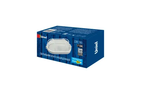 Светильник влагозащищ. под лампу Е27 UWL-O02-100W/E27 IP54 WHITE Овал/Решетка 