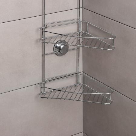 Полка Ассоопа А11473-3, угловая, тройная, на вакуумных присосках, хром 2619264