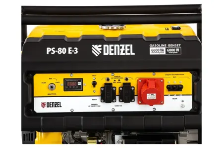 Генератор бензиновый PS-80E-3, 6,6 кВт, 400В, 25 л, электростартер// Denzel