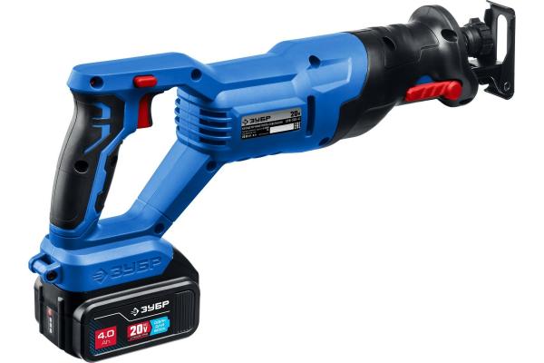 Пила сабельная бесщеточная ЗУБР Профессионал SPB-180-41, 1 АКБ, (4Ач) 20В