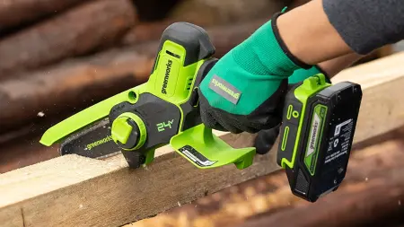 Пила цепная мини аккумуляторная Greenworks 10см 24В G24MCS10 (без АКБ И ЗУ)