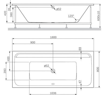 Каркас для ванны Am.Pm 180x80 W52A-180-080W-R Inspire V2.0