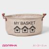 Корзина для хранения с ручками круглая Доляна "Му Basket", 30x30x13, цвет бежевый 9785319