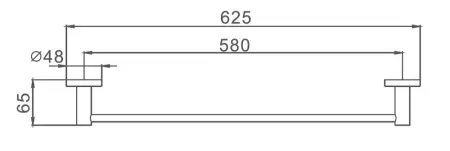Держатель одинарный для полотенца 560мм BLACK НВ8701  