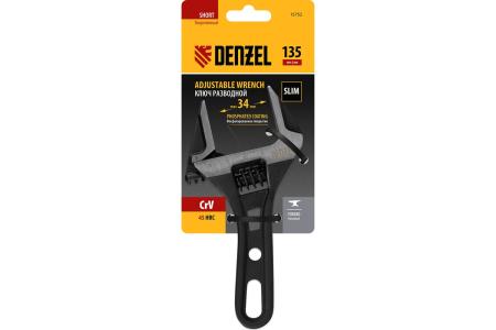 Ключ разводной 135 мм, CrV, кованый, укороченная рукоятка// Denzel