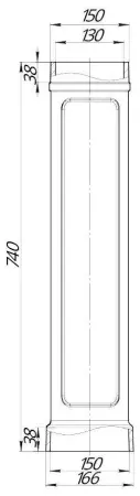 Дымоход чугунный D130 L740 (цв. серый)