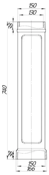Дымоход чугунный D130 L740 (цв. серый)