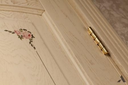 Дверное полотно Алина Роза ПГ 2000х800 беленый декор в-н