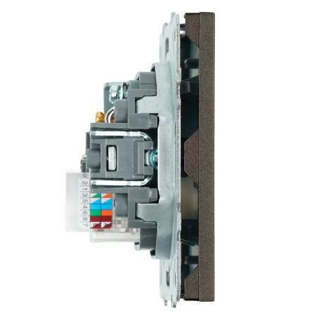 Розетка TV + компьютерная RJ-45 (механизм), серия Эмили, RST00-5106-09, антрацит, soft touch