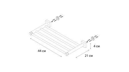 Полка для полотенец FX-61316 (40см) KVADRO