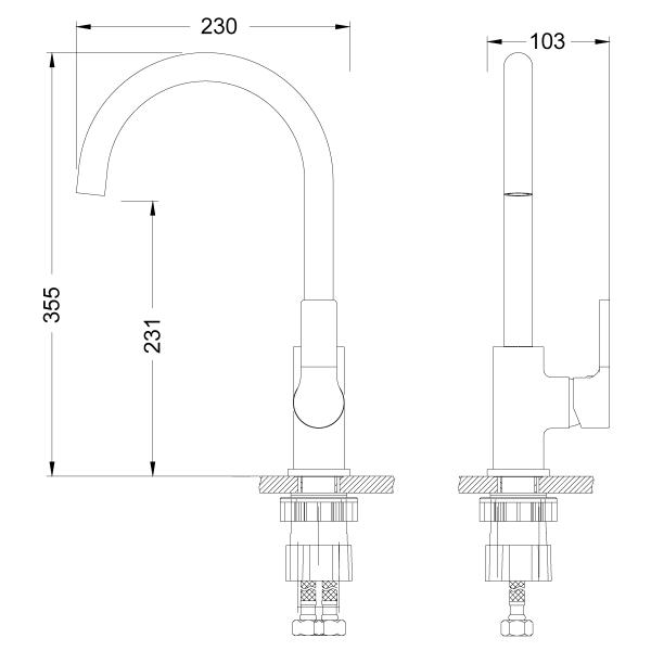 Смеситель для кухни LEMARK LM0605C AURA 