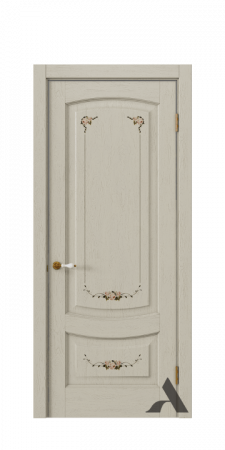 Дверное полотно Алина Роза ПГ 2000х800 беленый декор в-н
