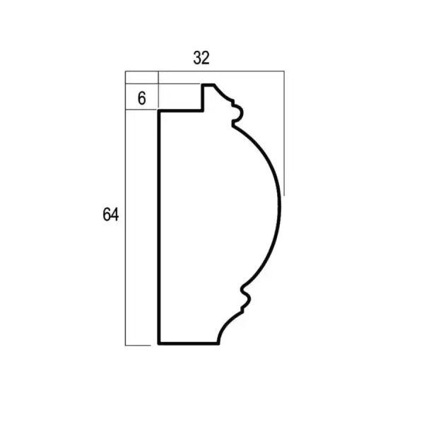 Интерьерный багет, "Венский лес", Багет 64, "Дуб 6елёный"/14