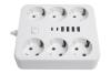 Удлинитель 6-мест. c/з 3x1мм2, 3 м, 250В, 10А, 4USB+2Type-C 2,4А, белый STEKKER HM09-66-02