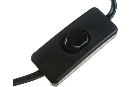 Сетевой шнур с вилкой и выключателем UCX-C10/02A-170 BLACK, 2A, 500Вт, 1,7 м, черный ТМ Uniel 
