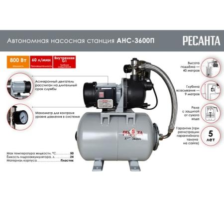 Станция насосная автономная АНС-3600П Ресанта