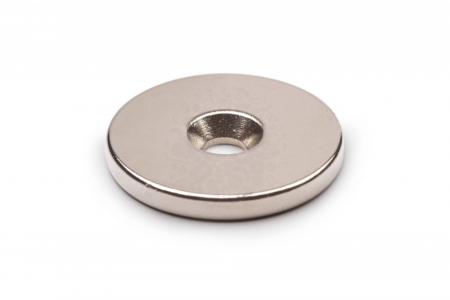 Неодимовый магнит-диск 25х3 мм с зенковкой 4.5/7.5 мм