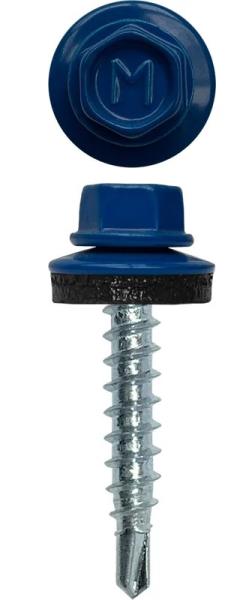 Саморез кровельный 5,5*19 с шайбой EPDM, сверло, RAL 5005 ярко-синий,(вес) кг