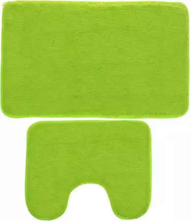Набор ковриков для ванны и туалета 2 шт 40*50, 50*80 см цвет зеленый