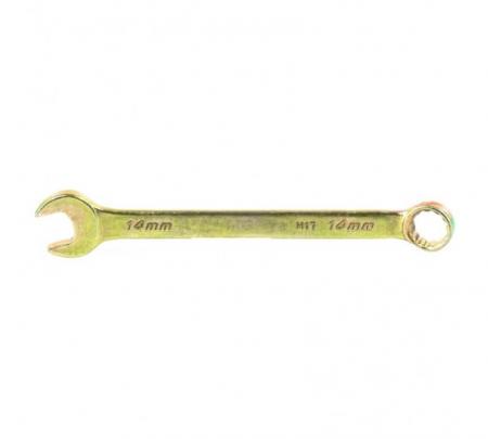 Ключ комбинированный СИБРТЕХ 14мм желтый цинк 14980