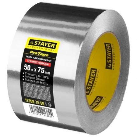 Лента алюминиевая STAYER Professional, до 120°С, 50мкм, 75мм*50м