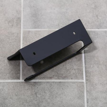 Держатель для туалетной бумаги с полочкой 6,5*16x11,5 см, цвет черный 