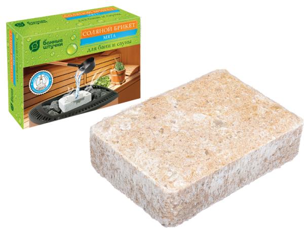 Соляной брикет с травами 'Мята", 1300г для бани и сауны "Банные штучки"/ 9
