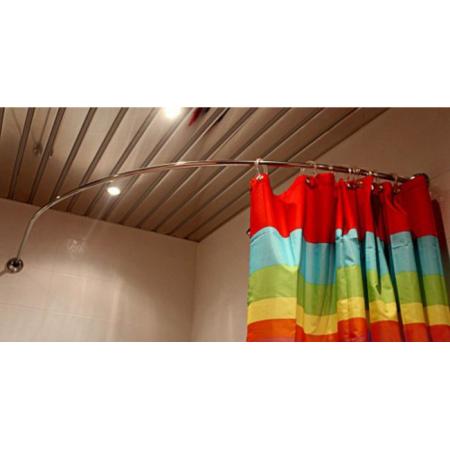Карниз для ванной1,65*1,65 "ДУГА ХРОМ" цельная,металл