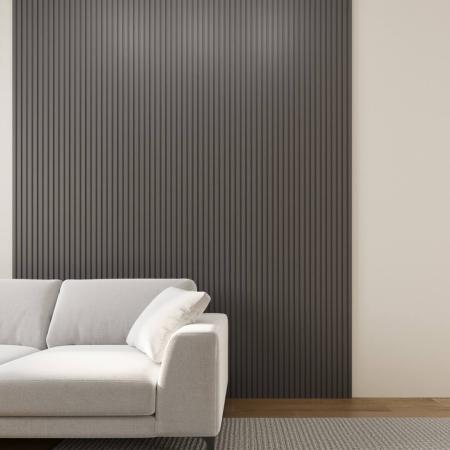 Панель Стеновая Реечная МДФ Stella Beats De Luxe Black Lead 2700*119*16 (4шт.упак.)