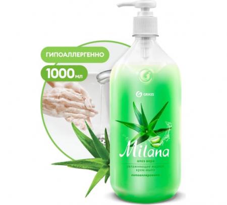 Жидкое крем-мыло GRASS "Milana" алоэ вера с дозатором 1л