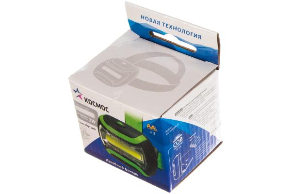 Фонарь светодиодный налобный 3Вт КОБ Космос 417214