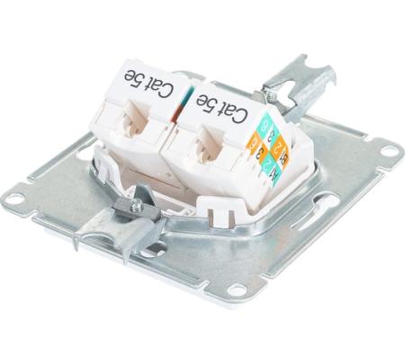 Розетка 2-м ATLASDESIGN компьютерная RJ 45+ RJ 45 белый ATN000185