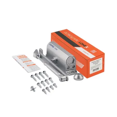 Доводчик дверной LONEX 330 (50-120 кг) серебро