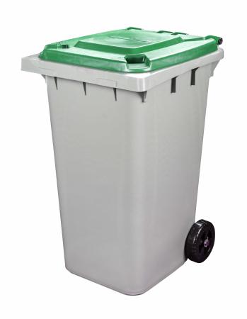 Бак для мусора 240л (на колесах)(серо-зеленый) 
