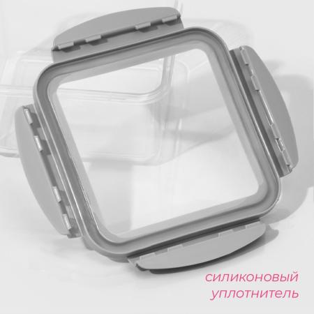 Набор контейнеров 3 шт, квадрат 0,55;1,2;2 цвет серый