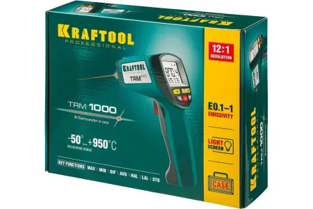 Пирометр инфракрасный, -50°С +950°С, ТRM-1000, KRAFTOOL