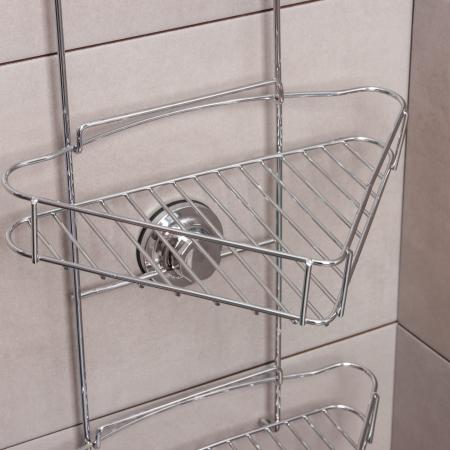 Полка Ассоопа А11473-3, угловая, тройная, на вакуумных присосках, хром 2619264