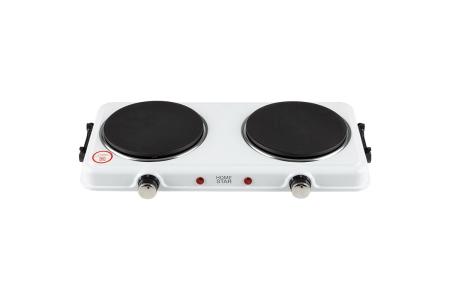 Электроплитка HomeStar HS-1110, 2 конфорки, диск, 1кВт+1кВт, белая 104913