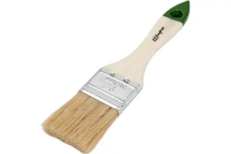 Кисть плоская Штрих Плюс 38 мм деревянная ручка, натуральная щетина