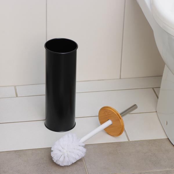Ёршик для унитаза BAMBOO, 9,5х38см, цвет чёрный