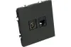 Розетка TV + компьютерная RJ-45 (механизм), серия Эмили, RST00-5106-05, черный уголь, soft touch